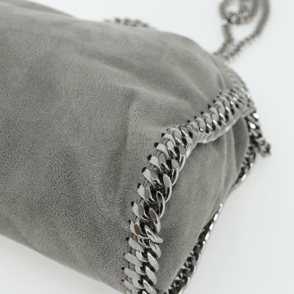 Stella MacCartney Chain Falabella Bag polyester 2way Gray 371223 Auth 176634A