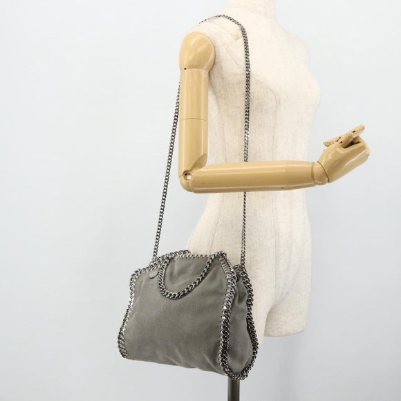 Stella MacCartney Chain Falabella Bag polyester 2way Gray 371223 Auth 176634A