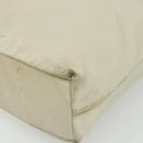 PRADA Tote Bag Nylon Beige Silver Auth 176637-9