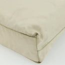 PRADA Tote Bag Nylon Beige Silver Auth 176637-15