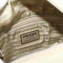 PRADA Tote Bag Nylon Beige Silver Auth 176637-18