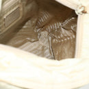PRADA Tote Bag Nylon Beige Silver Auth 176637-19