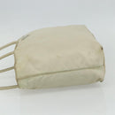 PRADA Tote Bag Nylon Beige Silver Auth 176637-3