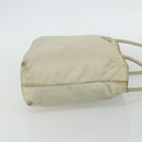 PRADA Tote Bag Nylon Beige Silver Auth 176637-4
