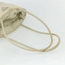 PRADA Tote Bag Nylon Beige Silver Auth 176637-7