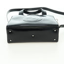 GUCCI Hand Bag Patent leather 2way Black Silver Auth 176640-5
