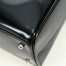 GUCCI Hand Bag Patent leather 2way Black Silver Auth 176640-17