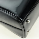 GUCCI Hand Bag Patent leather 2way Black Silver Auth 176640-18