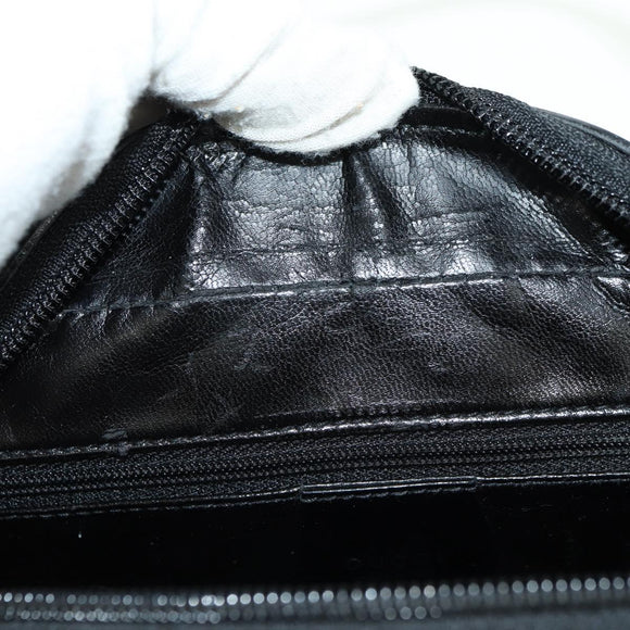 GUCCI Hand Bag Patent leather 2way Black Silver Auth 176640