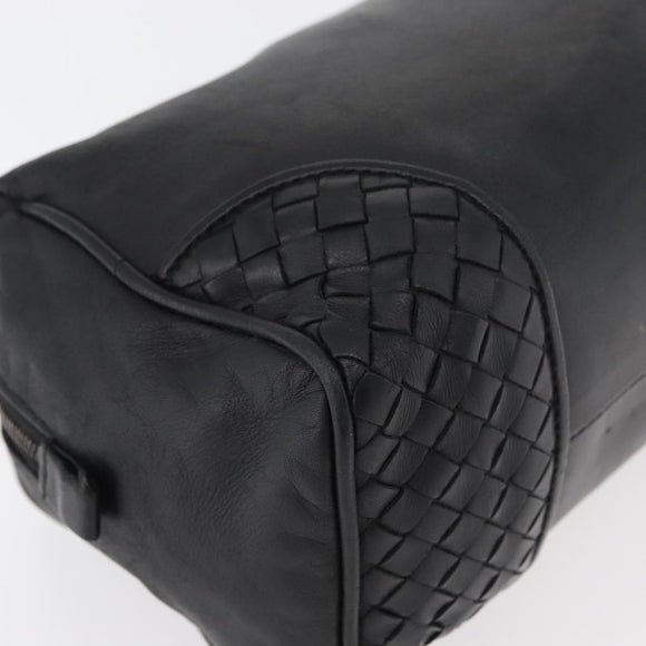 BOTTEGA VENETA Clutch Bag Leather Black Auth 176641