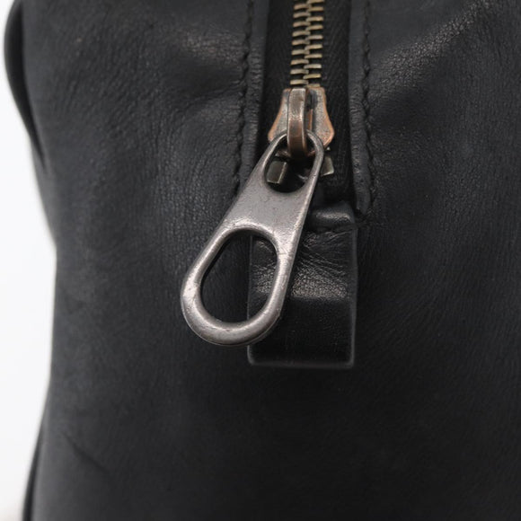 BOTTEGA VENETA Clutch Bag Leather Black Auth 176641