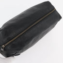 BOTTEGA VENETA Clutch Bag Leather Black Auth 176641-5