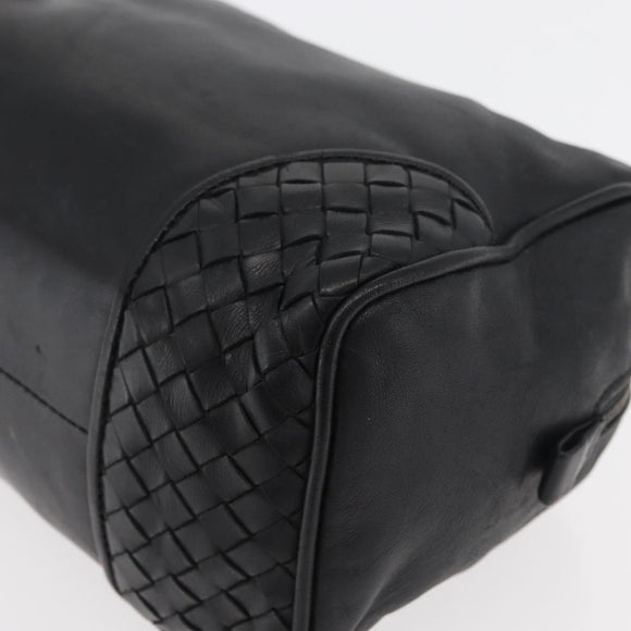 BOTTEGA VENETA Clutch Bag Leather Black Auth 176641