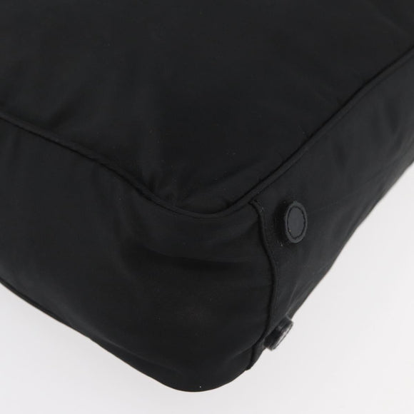 PRADA Shoulder Bag Nylon Black Silver Auth 176642