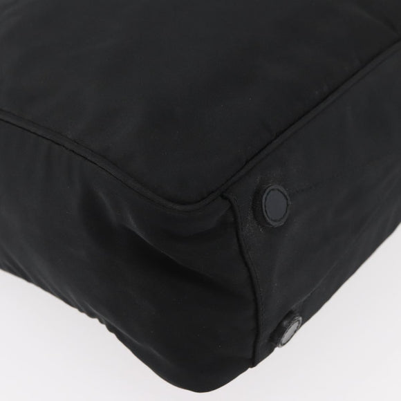 PRADA Shoulder Bag Nylon Black Silver Auth 176642