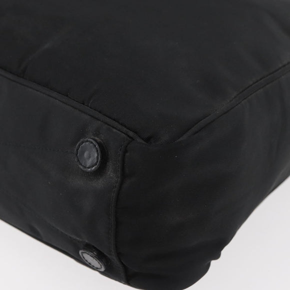 PRADA Shoulder Bag Nylon Black Silver Auth 176642