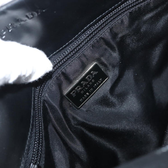 PRADA Shoulder Bag Nylon Black Silver Auth 176642