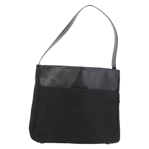 PRADA Shoulder Bag Nylon Black Silver Auth 176642