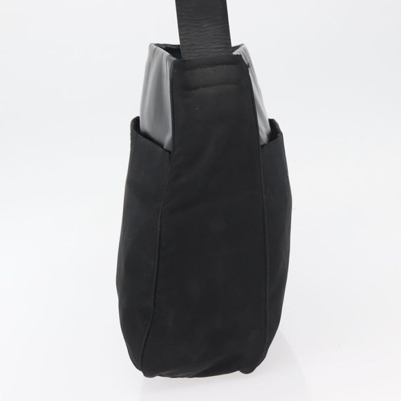 PRADA Shoulder Bag Nylon Black Silver Auth 176642