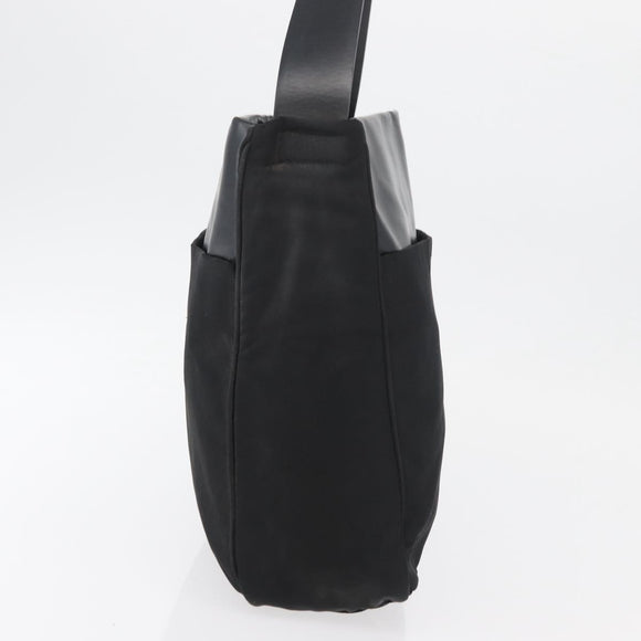 PRADA Shoulder Bag Nylon Black Silver Auth 176642