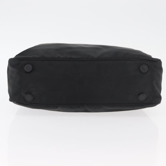 PRADA Shoulder Bag Nylon Black Silver Auth 176642