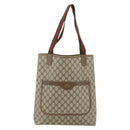 GUCCI GG Supreme Web Sherry Line Tote Bag PVC Beige Red 39 02 003 Auth 176643-13