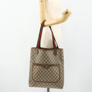GUCCI GG Supreme Web Sherry Line Tote Bag PVC Beige Red 39 02 003 Auth 176643-21