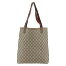GUCCI GG Supreme Web Sherry Line Tote Bag PVC Beige Red 39 02 003 Auth 176643-2