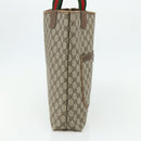 GUCCI GG Supreme Web Sherry Line Tote Bag PVC Beige Red 39 02 003 Auth 176643-3