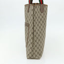 GUCCI GG Supreme Web Sherry Line Tote Bag PVC Beige Red 39 02 003 Auth 176643-4