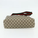 GUCCI GG Supreme Web Sherry Line Tote Bag PVC Beige Red 39 02 003 Auth 176643-5