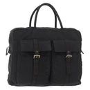 PRADA Tote Bag Nylon Black Silver Auth 176645-1