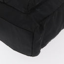 PRADA Tote Bag Nylon Black Silver Auth 176645-15