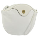 Christian Dior Shoulder Bag Leather White Gold Auth 176650-1