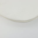 Christian Dior Shoulder Bag Leather White Gold Auth 176650-14