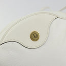 Christian Dior Shoulder Bag Leather White Gold Auth 176650-17