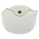 Christian Dior Shoulder Bag Leather White Gold Auth 176650-13