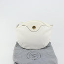 Christian Dior Shoulder Bag Leather White Gold Auth 176650-12