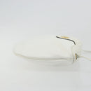 Christian Dior Shoulder Bag Leather White Gold Auth 176650-3