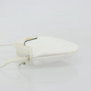 Christian Dior Shoulder Bag Leather White Gold Auth 176650-4