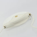 Christian Dior Shoulder Bag Leather White Gold Auth 176650-6