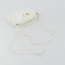 Christian Dior Shoulder Bag Leather White Gold Auth 176650-7