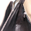 FENDI Zucchino Canvas Shoulder Bag Beige Gold Auth 176651-18