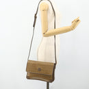 FENDI Zucchino Canvas Shoulder Bag Beige Gold Auth 176651-22
