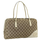 GUCCI GG Canvas Tote Bag Beige Gold 169971 Auth 176655-1