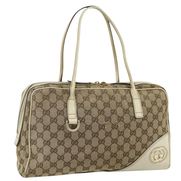 GUCCI GG Canvas Tote Bag Beige Gold 169971 Auth 176655