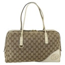 GUCCI GG Canvas Tote Bag Beige Gold 169971 Auth 176655-2