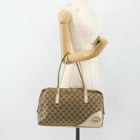 GUCCI GG Canvas Tote Bag Beige Gold 169971 Auth 176655