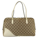GUCCI GG Canvas Tote Bag Beige Gold 169971 Auth 176655-3