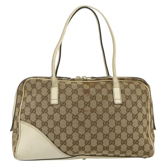 GUCCI GG Canvas Tote Bag Beige Gold 169971 Auth 176655